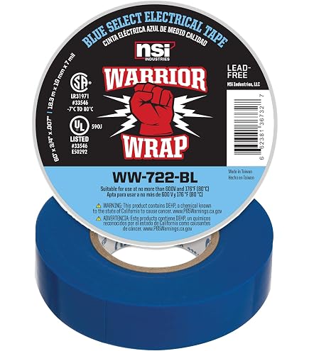 NSI WW-722-GY WarriorWrap Select 7 mil Vinyl Electrical Tape, 3/4